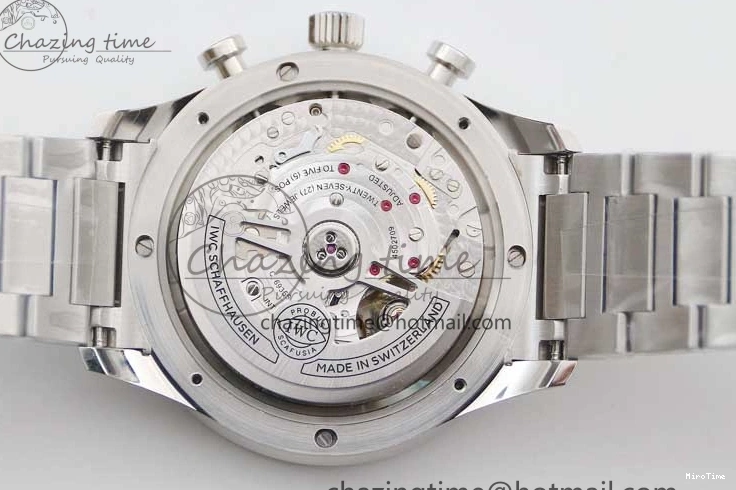 MIROTIME 0819 FastDry Portugieser Chronograph IW371615 ZF Best Edition Green Dial on SS Bracelet A7750 (Slim Movement) 7038